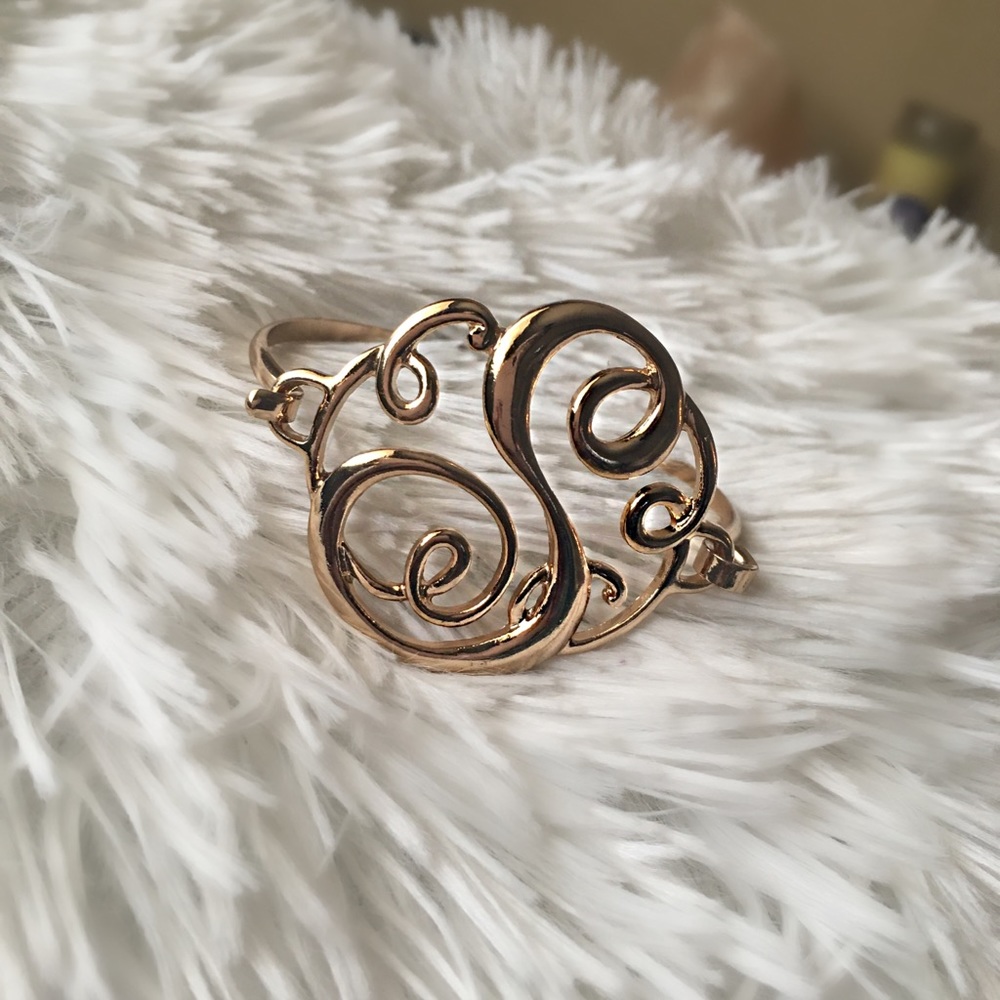 “S” Initial Cuff Bracelet